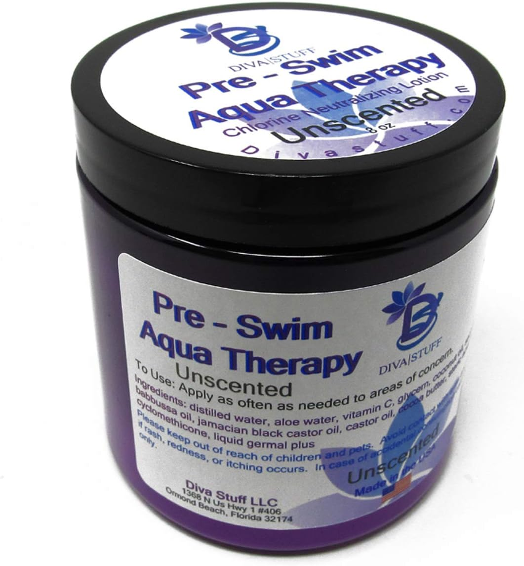 Pre-Swim Aqua Therapy Chlorine Neutralising Body Lotion,Protects Skin from Chlorine and Salt Water, Unscented, by Diva Stuff image number 3
