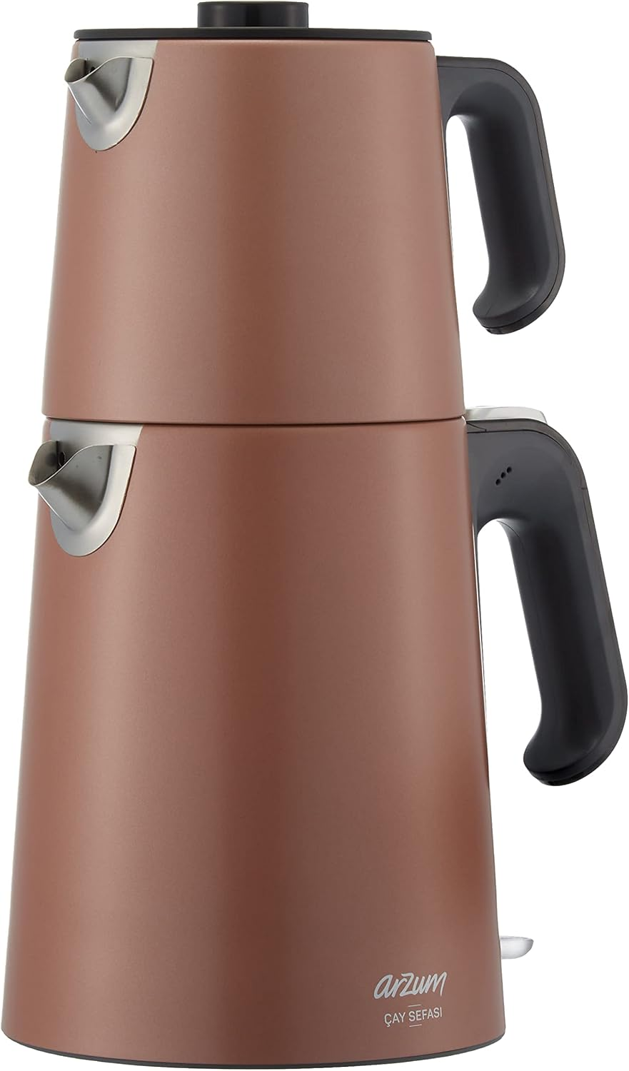 Arzum Tea Makers, Electric Turkish Tea Maker, 1650 W Power, 1.2 L Teapot, 1.8 L Kettle, Stainless Steel, Keep Warm Function, Boil Dry Protection, Wireless Use, Copper Red