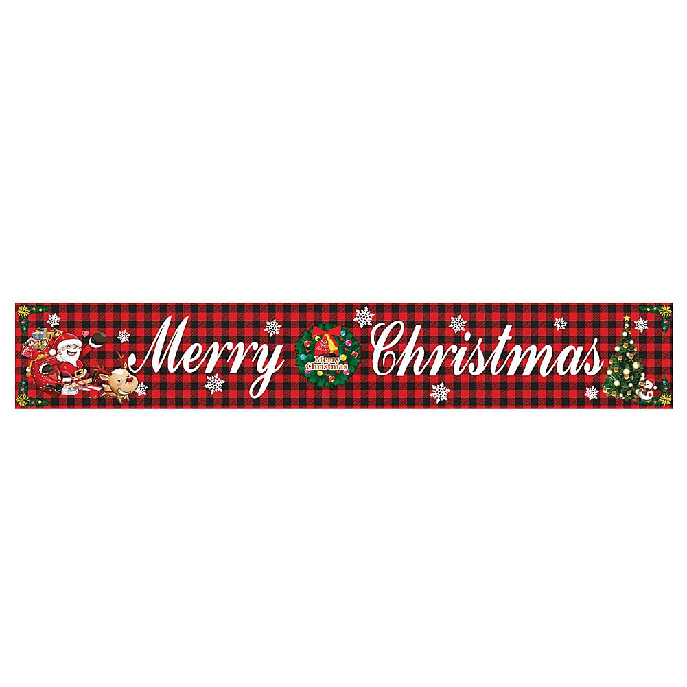 Kiwinvou Merry Christmas Banner Large Christmas Decorations Sign for Outdoor Garden Wall Xmas Banner Santa Claus Banner Supplies Garden Yard Red Banners for Outdoor and Indoor Christmas Party Decoration Supplies image number 3