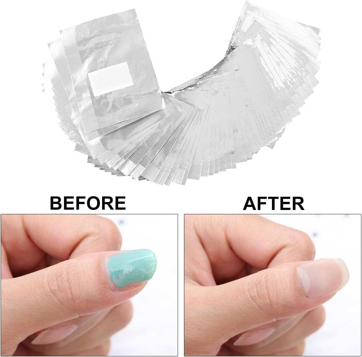500Pcs Nail Foil Wraps Remover Aluminium Nail Art Soak off Remover Gel Nail Polish Remover Tools with Pre-Attached Lint-Free Cotton Pads, Easy Manicure Removal for Women Girls image number 3