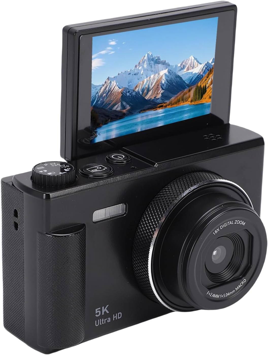 XUMIUZIY Digital Camera, 75MP 5K Vlogging Camera with 2.8 Inch Flip Screen for Travel Photography Selfie, 18X Zoom Autofocus (Pink)