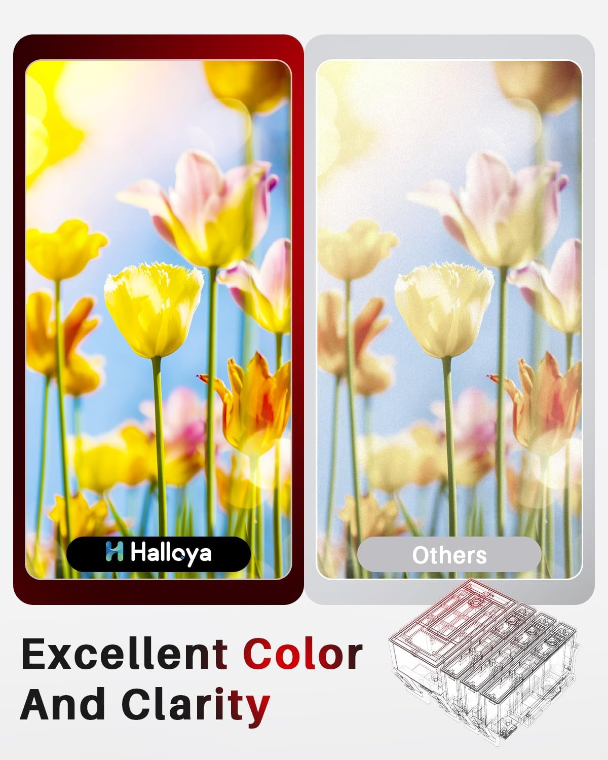 915XL Ink Cartridges Combo Pack Replacement Compatible for HP 915XL 915 XL Works with Officejet Pro 8010 8012 8018 8020 8022 8023 8026 8028 8030 Printer（Bk/C/M/Y，4 Pack） image number 3