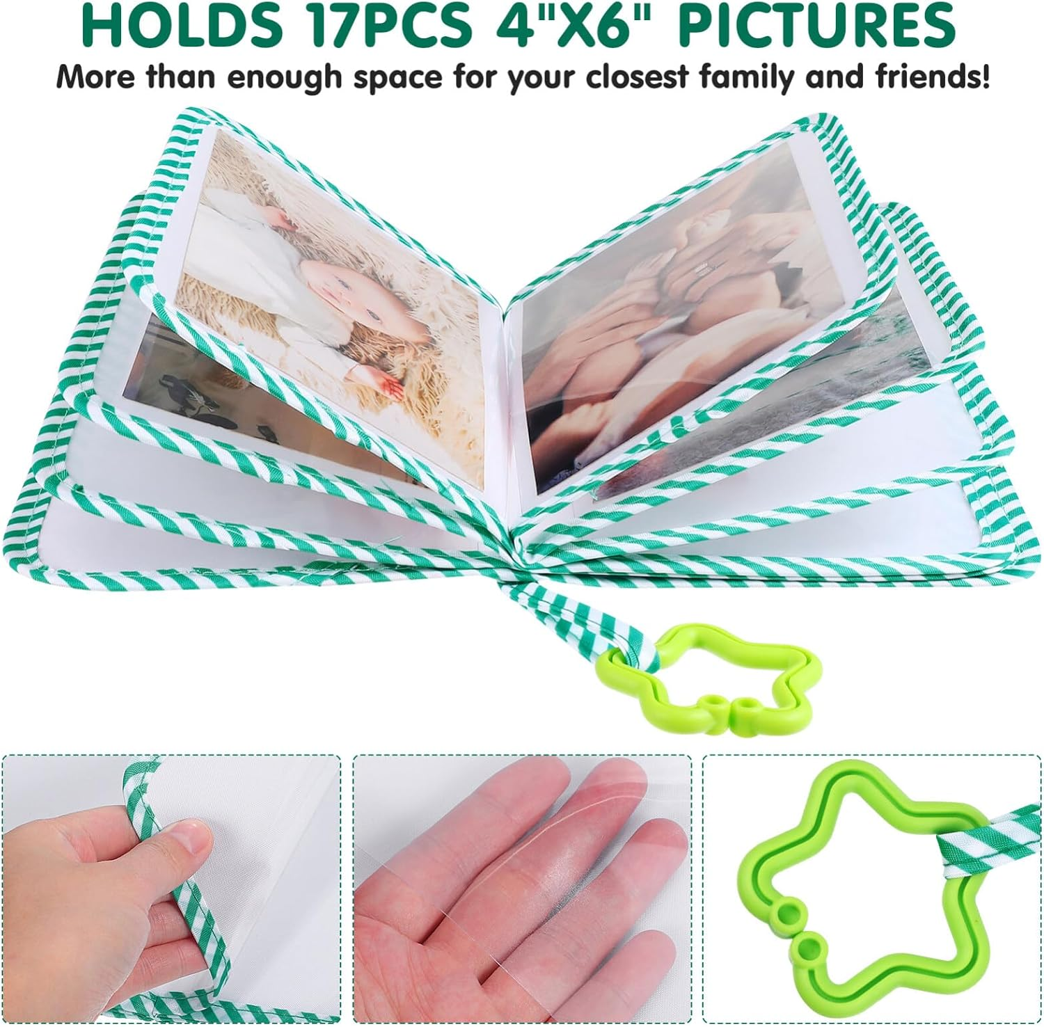 SHINEOFI Baby Photo Album Baby&lsquo;S My First Photo Book Cartoon Animal Cover Baby Cloth Album for Babies Newborns Toddlers Photography Album Party Favors image number 1