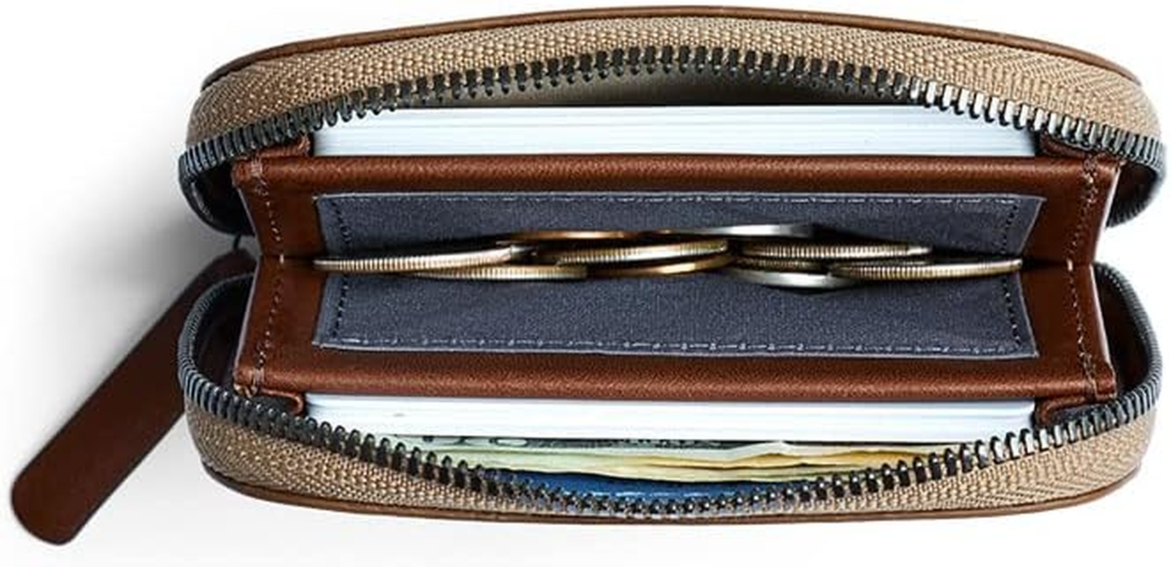 Bellroy Folio Mini &ndash; (Wallet, Coin Pouch) - Hazelnut - Charcoalcobalt image number 3