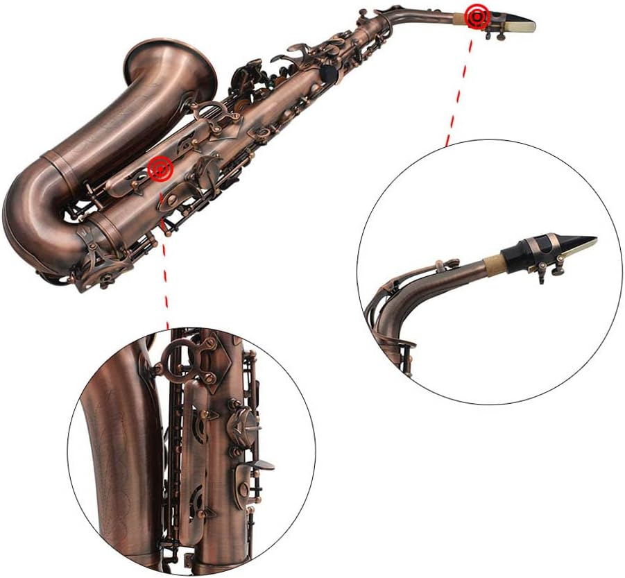 WENCHUAN Professional Red Bronze Bend EB E-Flat Alto Saxophone Sax Abalone Shell Key Carve Pattern with Case Gloves Cleaning Cloth Straps Brush image number 3