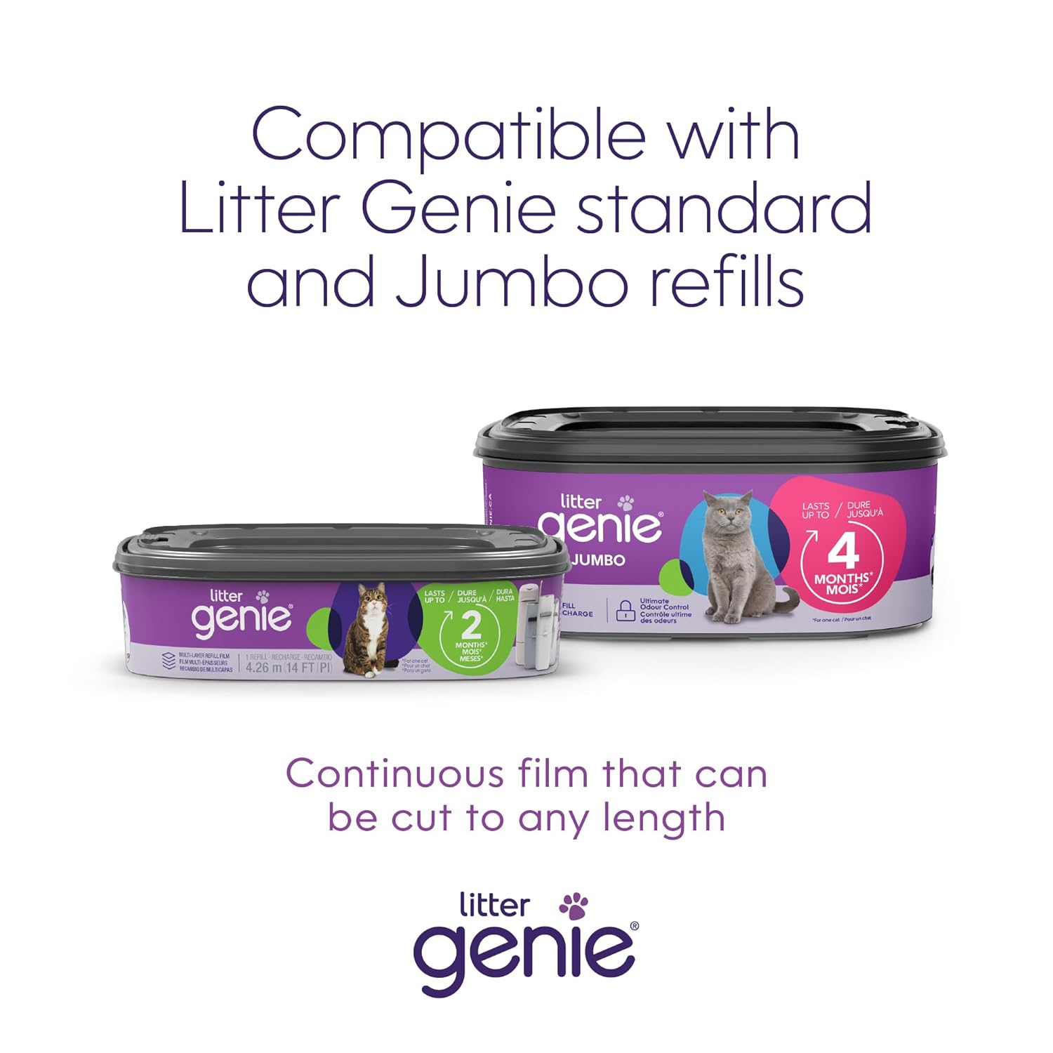 Litter Genie Style Pail |Cat Litter Waste Disposal System for Odor Control | Includes 1 Square Refill Bag image number 5