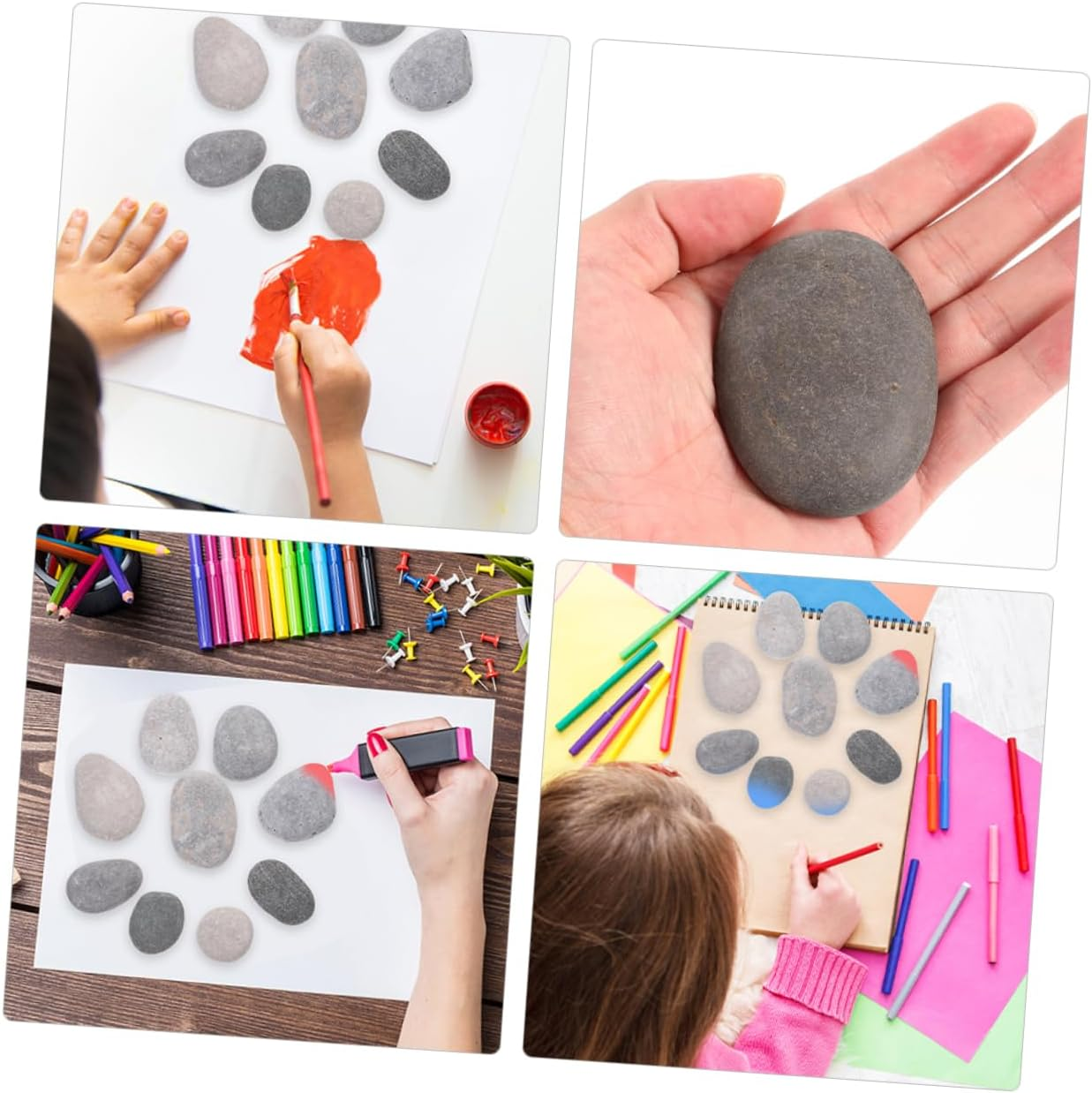 ULDIGI 20Pcs Natural Smooth Pebbles for Painting DIY Craft Stones for Creative Projects Polished River Rocks for Boy Girl and Adults Safe for Painting Decorating