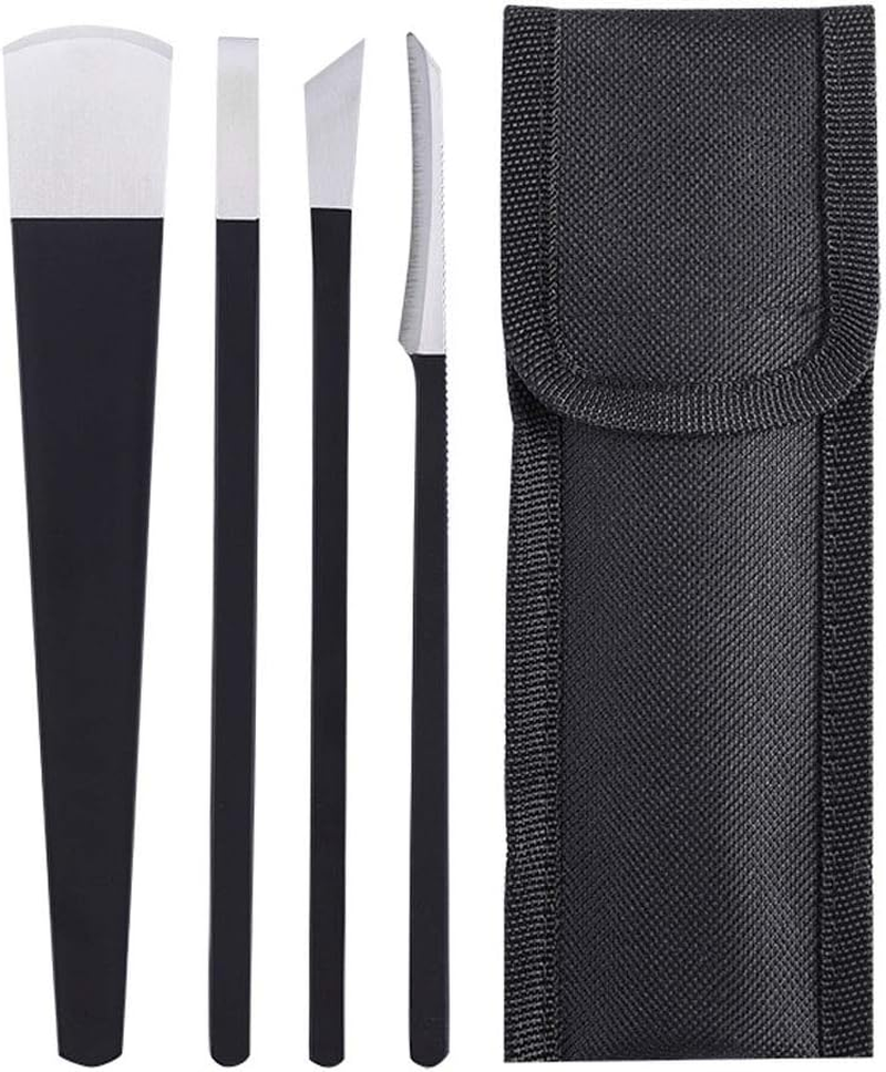 Pedicure Knife Set, 4Pcs Professional Stainless Steel Ingrown Toenail Knife Tools with Storage Bag Nail Knives Cuticle Remover for Feet Ingrown Toe Nail Correction Pedicure Tools Kit image number 4