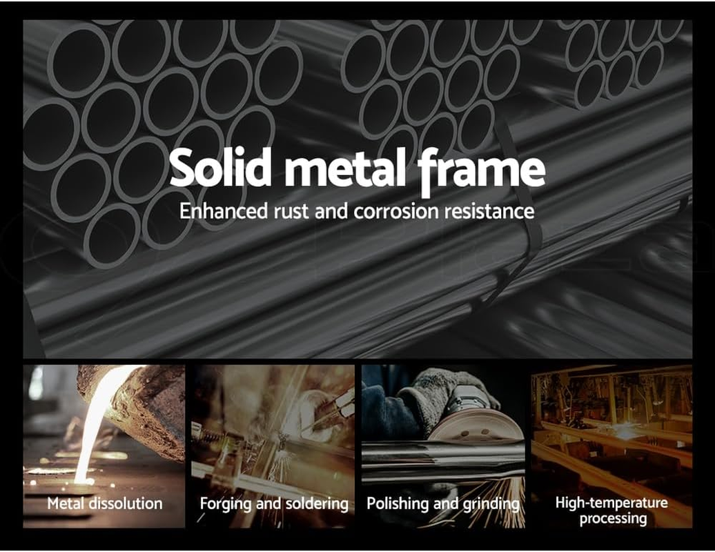 Artiss Queen Metal Bed Frame with Headboard(Base Only), Metal Platform Bed with Easy Assembly, 300Kg Capacity Heavy-Duty Metal Slats with under Bed Storage for Master Bedroom/Guest Room, Black image number 4