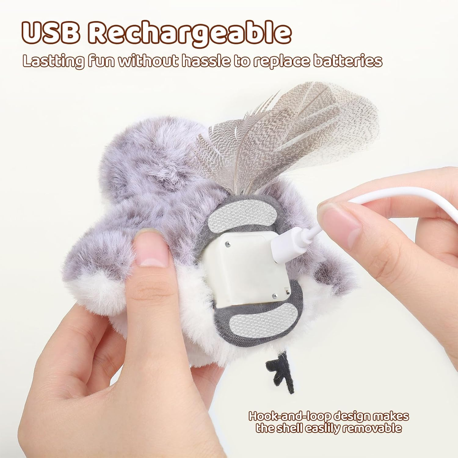 JORAGO Cat Toys - Cats Toy for Indoor Interactive, Flapping Bird, Lifelike Sandpiper Chirp Tweet, Touch Activated, Rechargeable Exercise Chasing Kitten Toy for All Breeds Cat Kicker Catnip Toys image number 6