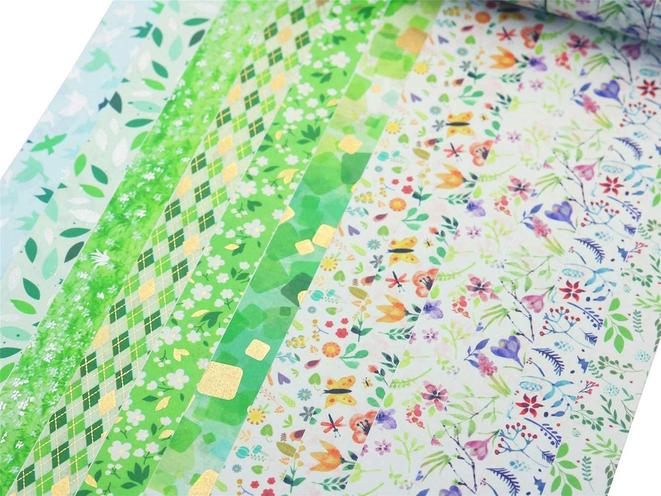 YUBX Gold Washi Tape Set VSCO Silver Decorative Tape for DIY Crafts, Bullet Journals, Planners, Scrapbooking, Wrapping 15Mm Wide (Spring 8) - Spring 8 image number 2