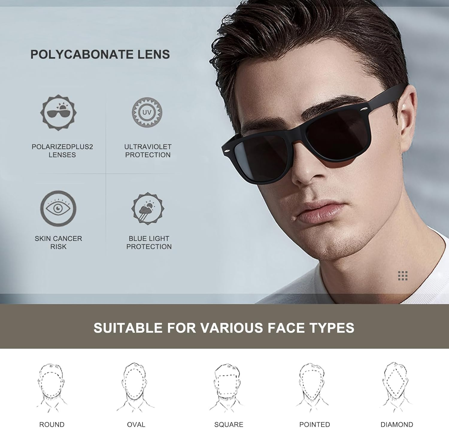 Sunglasses for Women Men- Polarized Sun Glasses Womens Mens Retro Mirror Lens for Driving Fishing UV400 image number 4