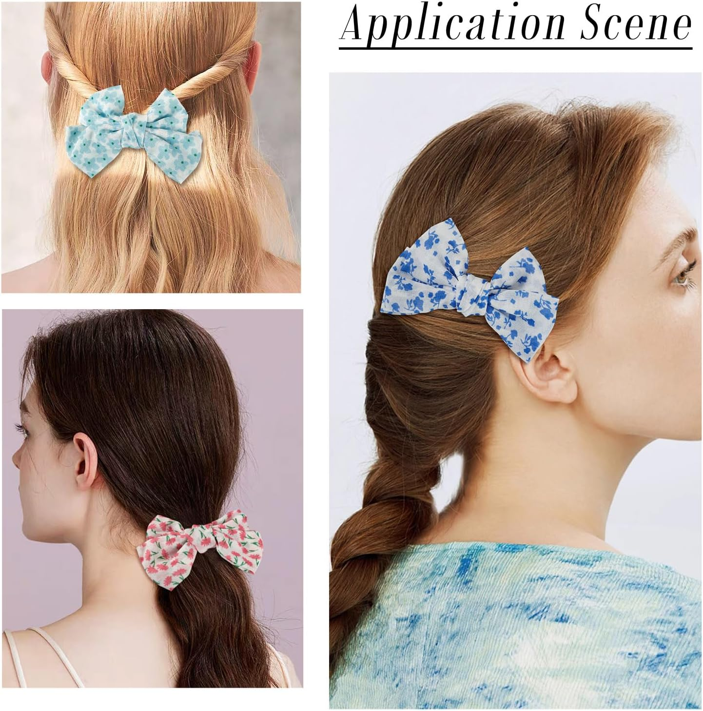 Cheriswelry 12Pcs Alligator Bow Barrettes 12 Colors Flower Strawberry Pattern Bowknot Barrettes Ribbon Bow Hair Clips for Women and Girls Decorative Accessory image number 1