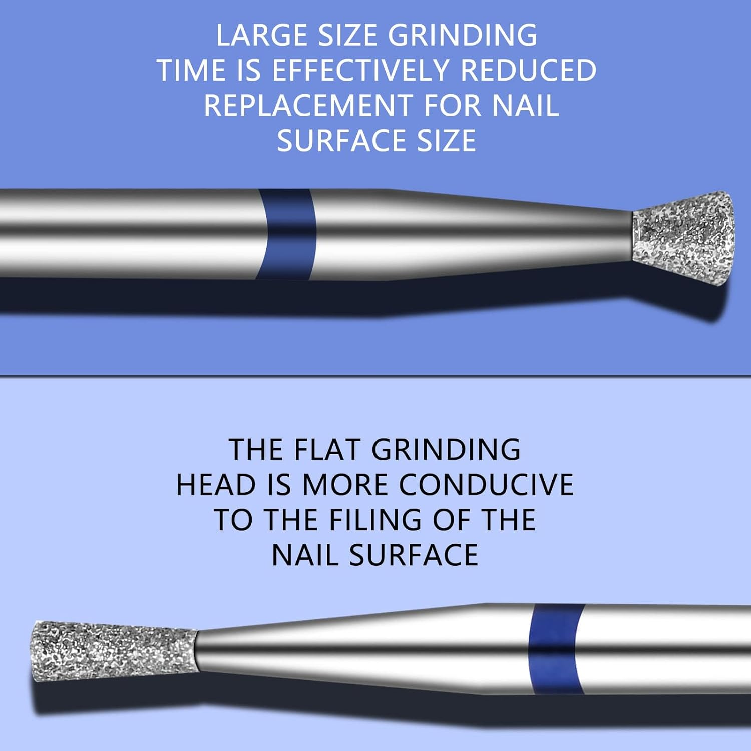 2Pcs Nail Drill Bits Diamond Carbide Conical Micro Cuticle Remover Bit,3/32" Shank,Professional Diamond Carbide Nail Drill Bit for Acrylic Gel Nails, Home Salon & DIY