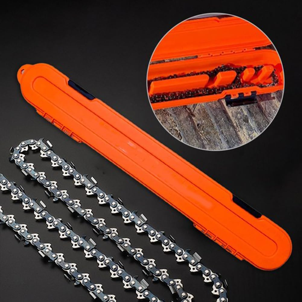 Locker for 6-20Inch Portable Plastic Home Chainsaw Chain Storage Case Waterproof(Orange) image number 6