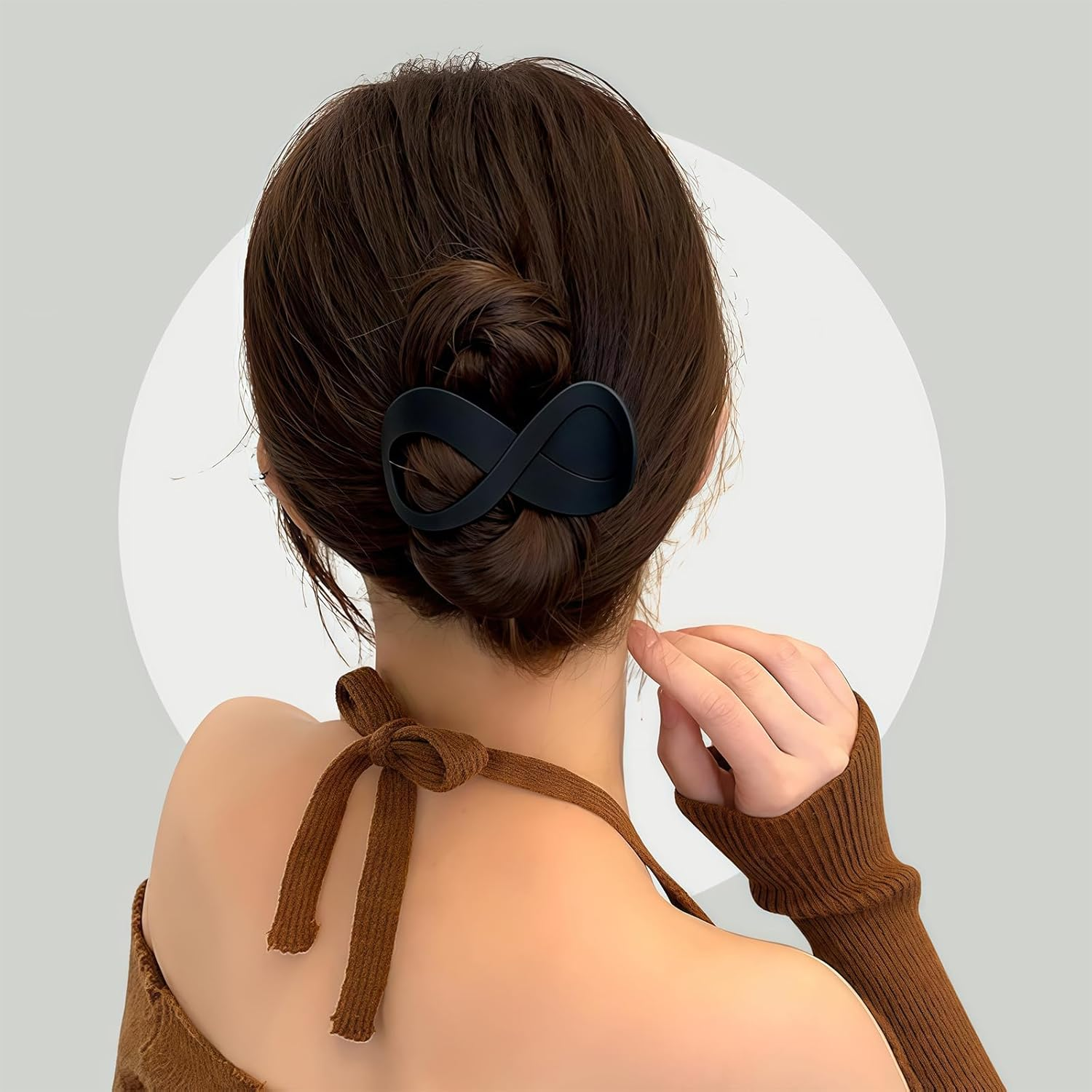 6 Pcs Flat Hair Claw Clips, Large Flat Claw Clip Set with Strong Hold, Non-Slip Hair Claw for Women, Girls, Professionals for Daily Wear, Parties, Styling (Black & Brown) image number 1