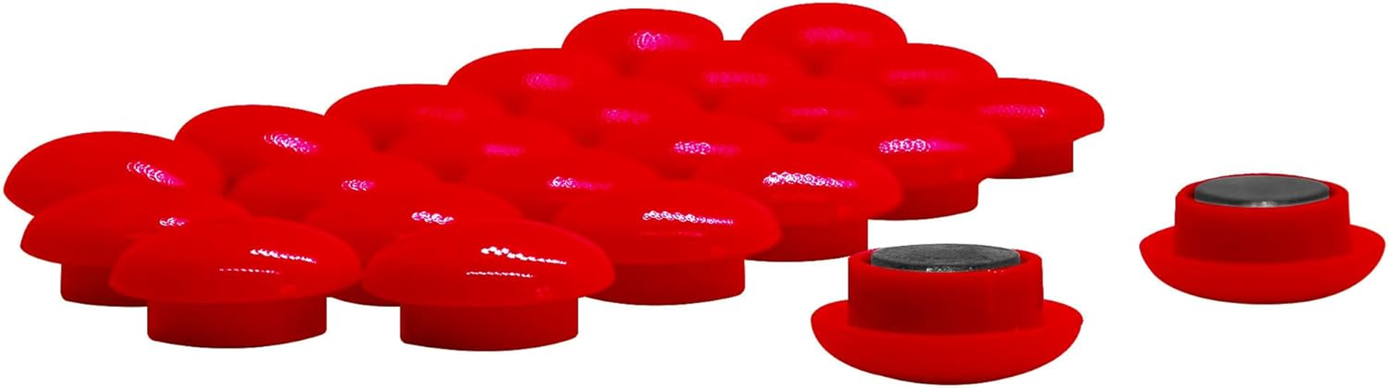 Small Red Planning Office Magnets for Fridge, Whiteboard, Noticeboard, Filing Cabinet - Pack of 24 image number 3