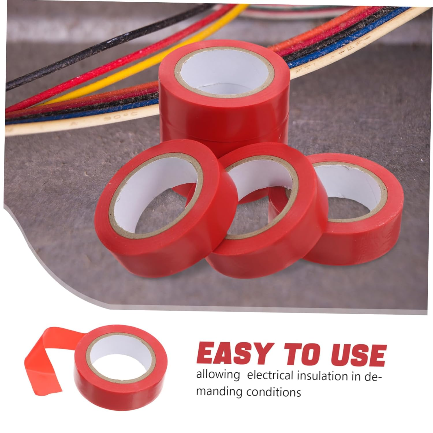 GANAZONO 6Rolls Electrical Insulation Tape Wide Harness Tape for Electricians Home Improvement Automotive Flame Retardant image number 1