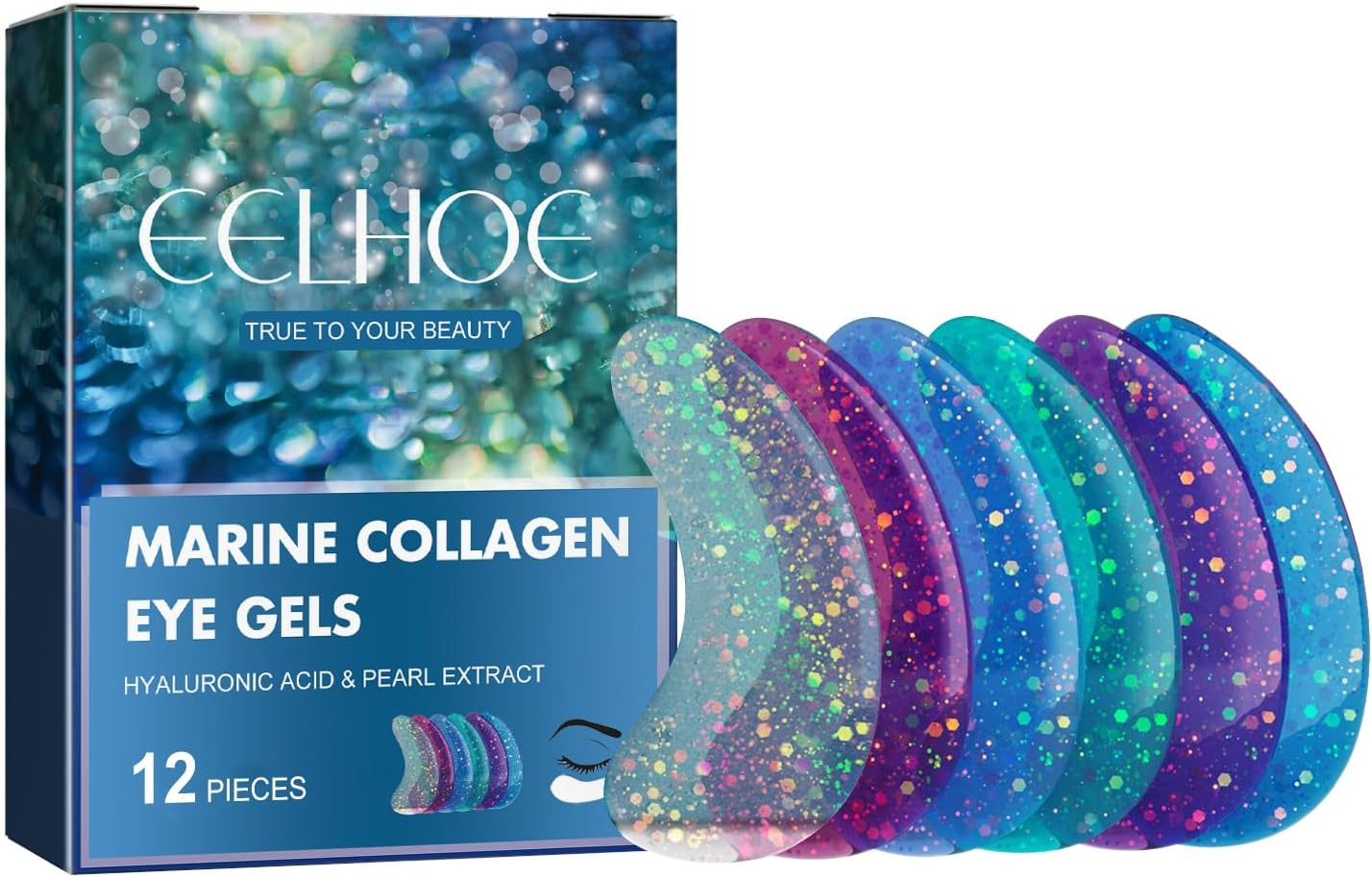 Marine Collagen Eye Gels under Eye Mask for Puffy Eyes Dark Circles with Hyaluronic Acid Pearl Extract Hydrating Eye Patches Appliable for Tired Skin Anti-Wrinkle Rejuvenation image number 1