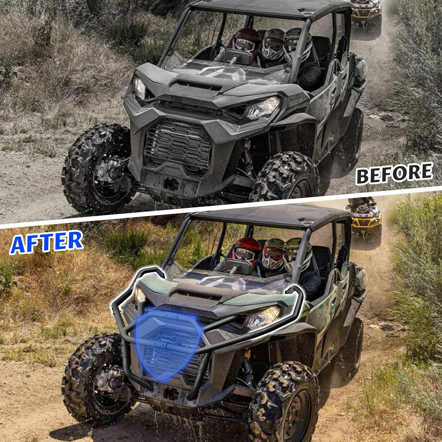 SAUTVS Heavy-Duty Steel Front Corner Protectors for Can Am Commander, Combined Side Bumper Bar Protector for Can-Am Commander & Max 2021-2025 Accessories, OEM#715006807 Replacement, Pair