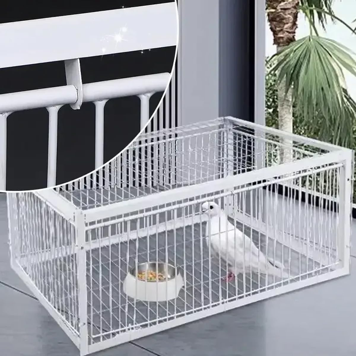 AIMALL 40X26X60Cm (15.7X10.2X23.6Inch) Thickened Pigeon Cage, Encrypted Spacing Design with Skylight & Top Door, Automatic Pigeon Collection for Outdoor Use, Backyard & Garden image number 3