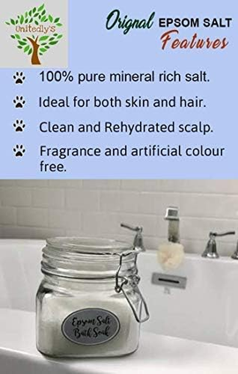 Unitedlys&reg; Epsom Bath Salt (Magnesium Sulphate) for Relaxation Muscle Relief, Relives Aches & Pain-380 Grams