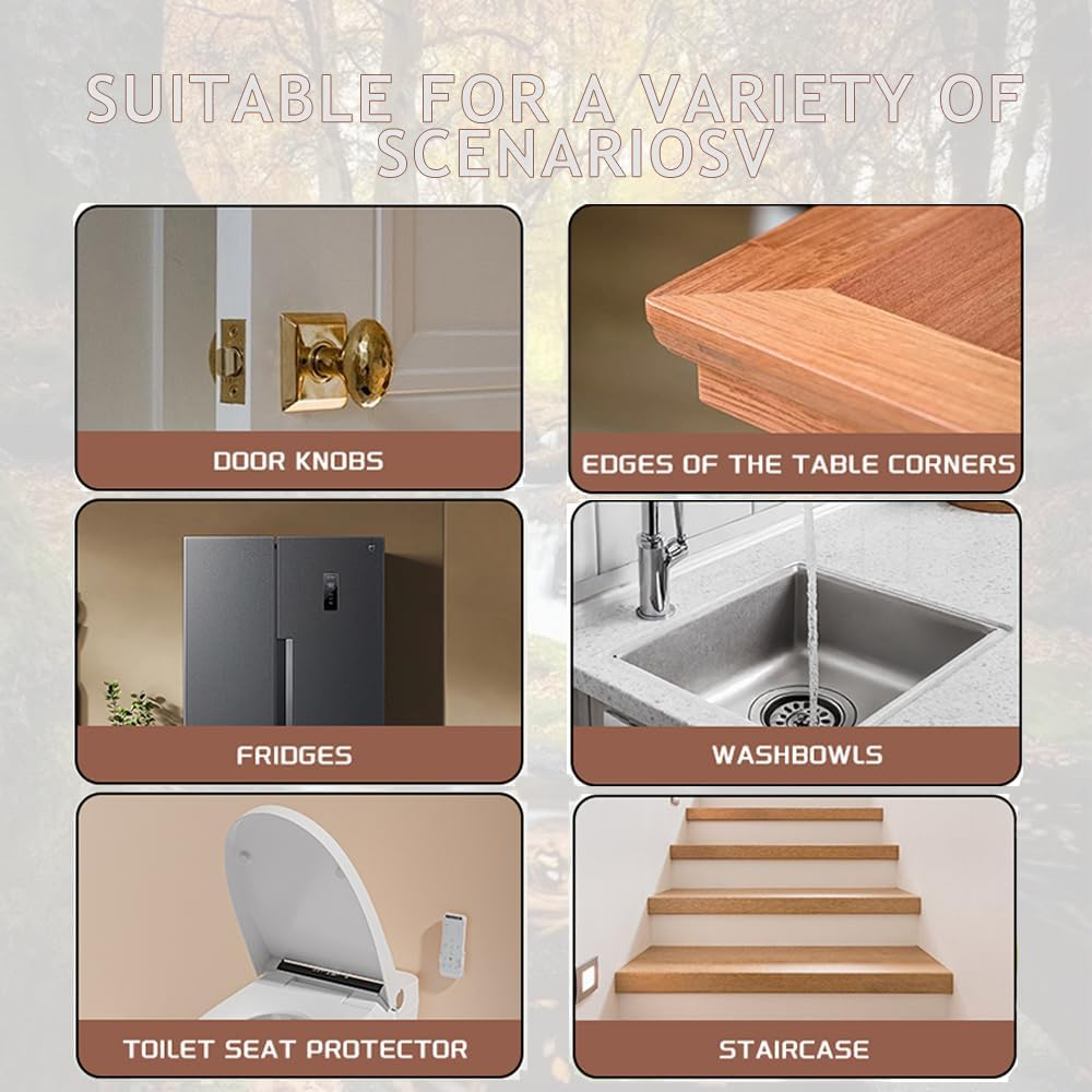 Baby Proofing Edge Protector for Kid Clear Edge Protector Strip Safety Corner Guards Child Proof Corner Bumper for Furniture 2" X 9.84' (Thk: 2Mm) image number 4