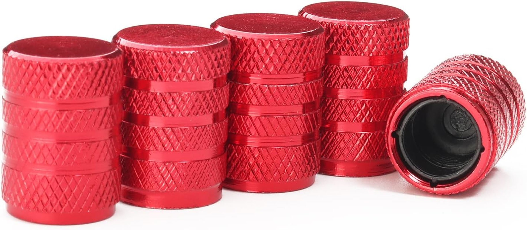 Tire Valve Stem Caps 5 Pcs，Pink Aluminum Alloy,Anodized Aluminum Tire Valve Cap Universal Fit for Cars/Motorcycles/Bikes, Anti-Corrosion,Air Valve Caps,Bike Valve Caps image number 1