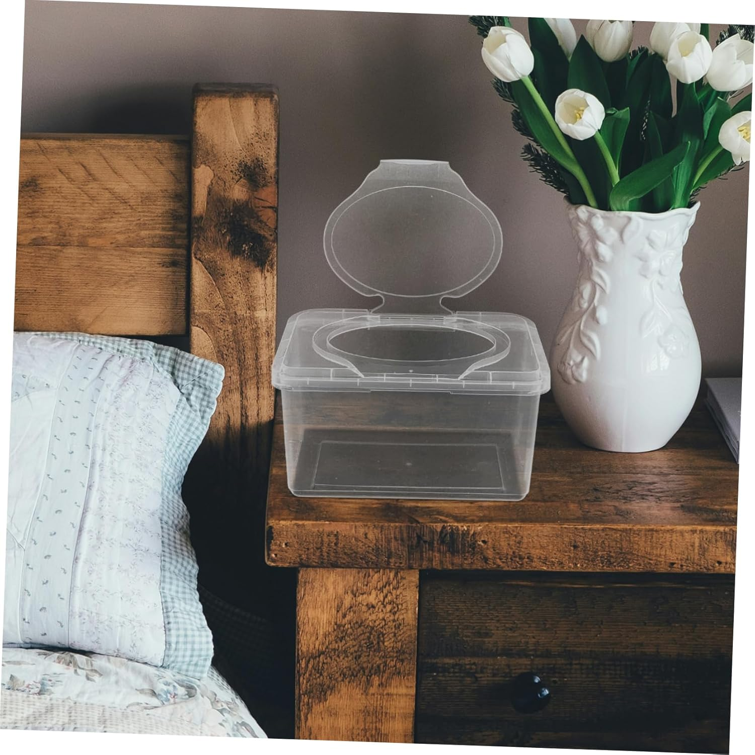 2Pcs Portable Wipes Holder Car Bathroom Dispenser Refillable Box Capacity Easy Access image number 2