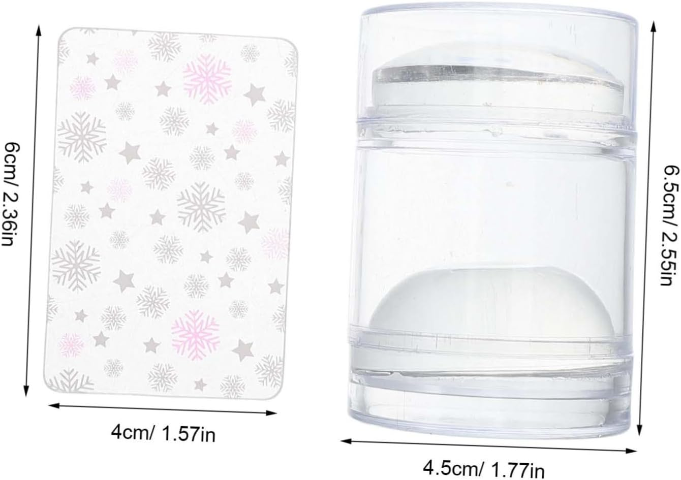 COMPUKAS Nail Stamper Set with Dual Head Design Transparent Silicone Manicure Template Plate for Creative Nail Art Durable Stamping Tools for Elegant Patterns and Versatile Styles image number 2