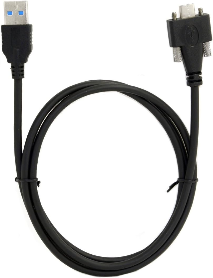 Xiwai 1.2M USB 3.1 Type-C Dual M2 Screws Locking to Locking USB-C 10Gbps Data Cable Panel Mount Type (120Cm)