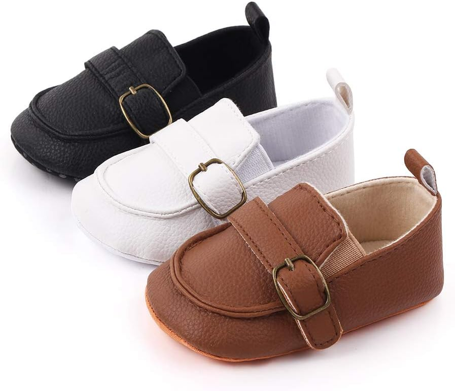 Aploxphy Baby Girls Boys Classic Loafers Infant Oxford Dress Shoes Prewalker Soft Slip on Moccasin Crib Flats Newborn Shoes image number 5