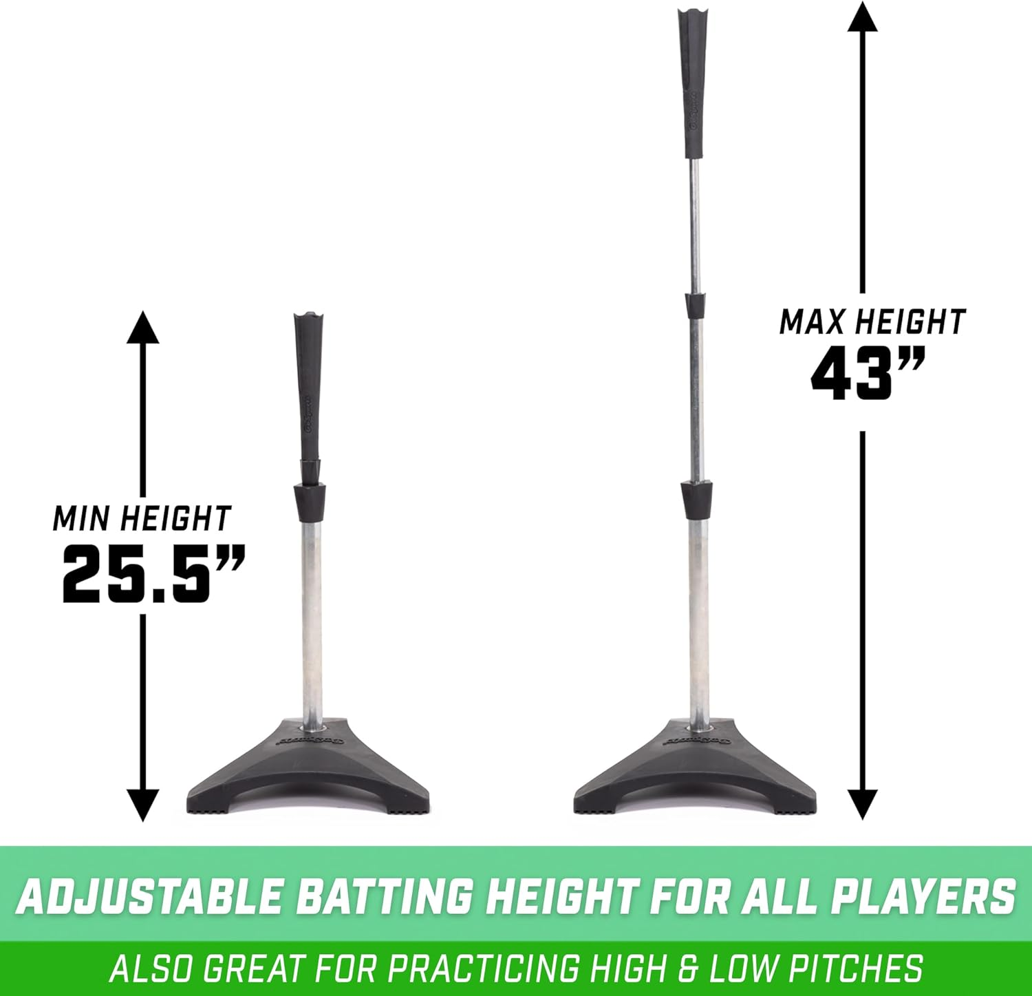 Gosports Baseball & Softball Pro Batting Tee with Heavy-Duty Tripod Base Design and Adjustable Height image number 4