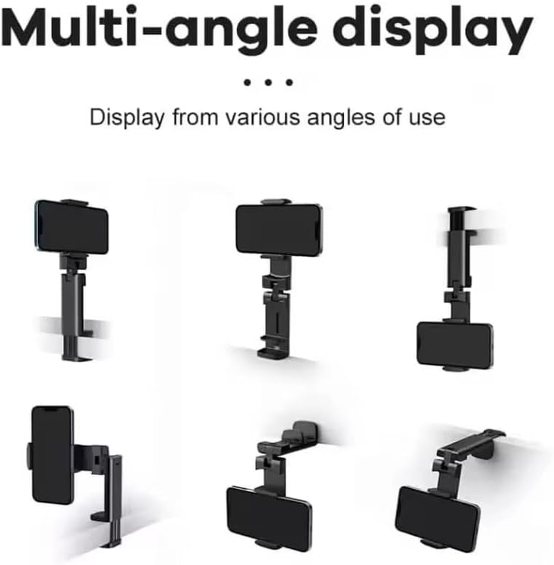 Universal Airplane Phone Holder, Hands-Free Travel Phone Mount with 360&deg; Rotation, Foldable Compact Design, Compatible with All Smartphones Redease