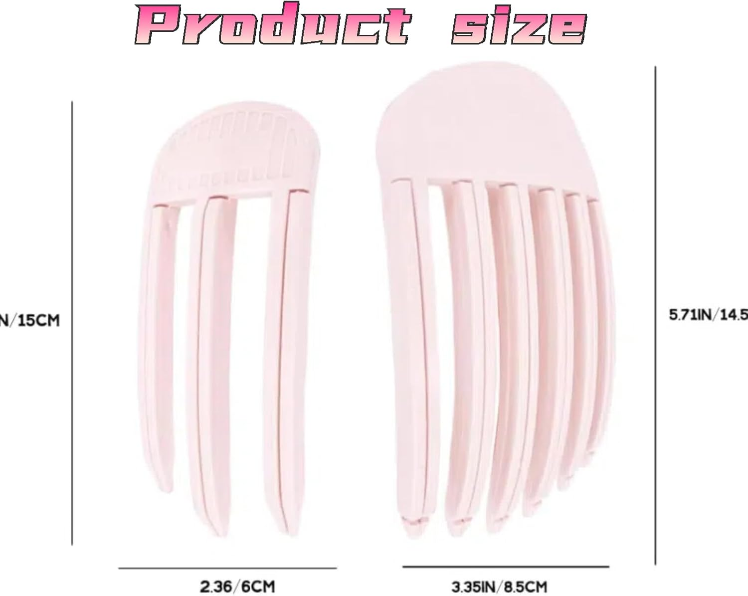 Pack of 2 Volume Clips Hair, Volume Clip for the Hairline, Wind Styling Comb, Volume Clips for Fluffy Bangs, Hair Clip Hairpin Styling Tools for Long and Short (Pink) image number 1