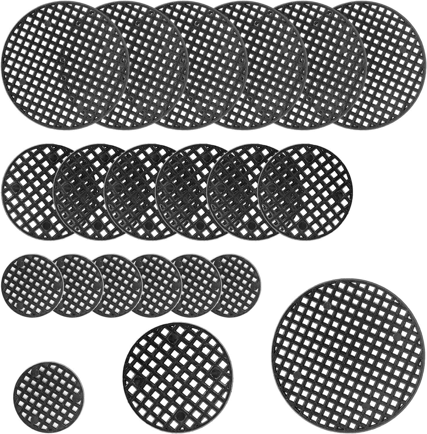 Bivethoi 100Pcs Plant Pot Mesh Screen, Black, 1.8" (45Mm), Garden, Aeration, Round, Both Indoor/Outdoor, Planter, Polyethylene (PE), Insert, Pot, Plant Pot Screen
