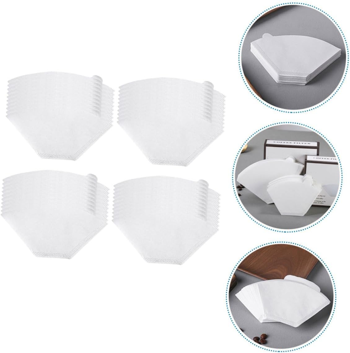 GRIRIW 200Pcs Disposable Cone Coffee Filter Papers for Espresso and Drip Coffee Unbleached Stackable Design Compatible with Machines Fast Brewing and Flavor-Preserving for Office and Home image number 2