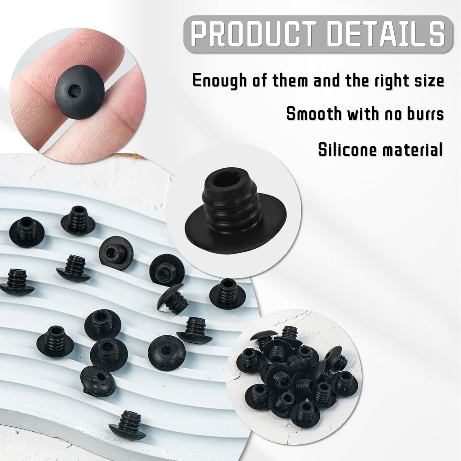 100 Pcs Peg Board Hooks, Pegboard Hook Locks Clips Fit for 1/4 Inch Peg Board Push Pin Tool Organizer Peg Locks round Holes for Stopping Hooks from Falling off (Black) image number 6