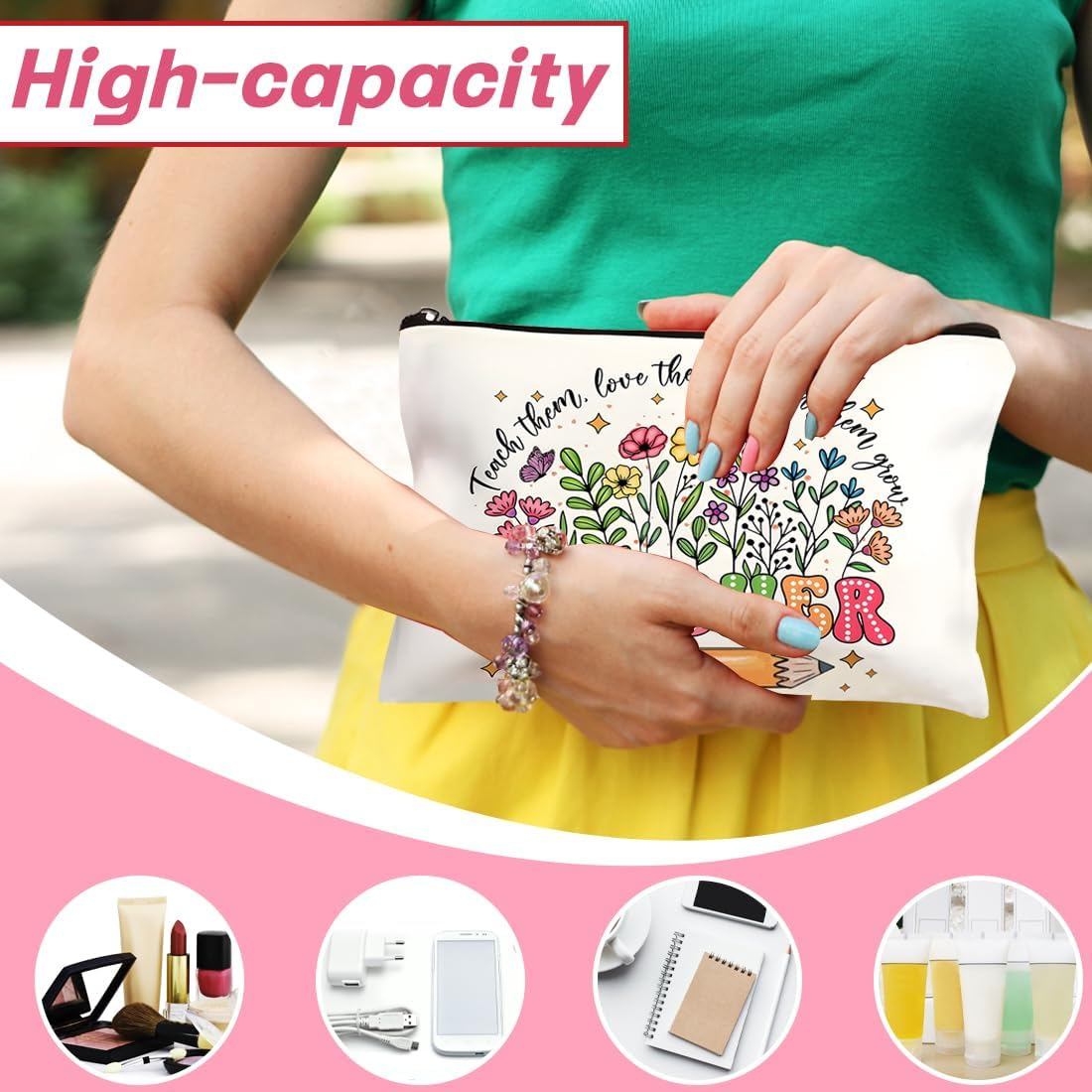 GXGM 1 X Canvas Bag Thank You Gifts, Multifunctional with Zip, Leaving Teacher'S Day, Leaving Nursery, Storage Bag image number 5