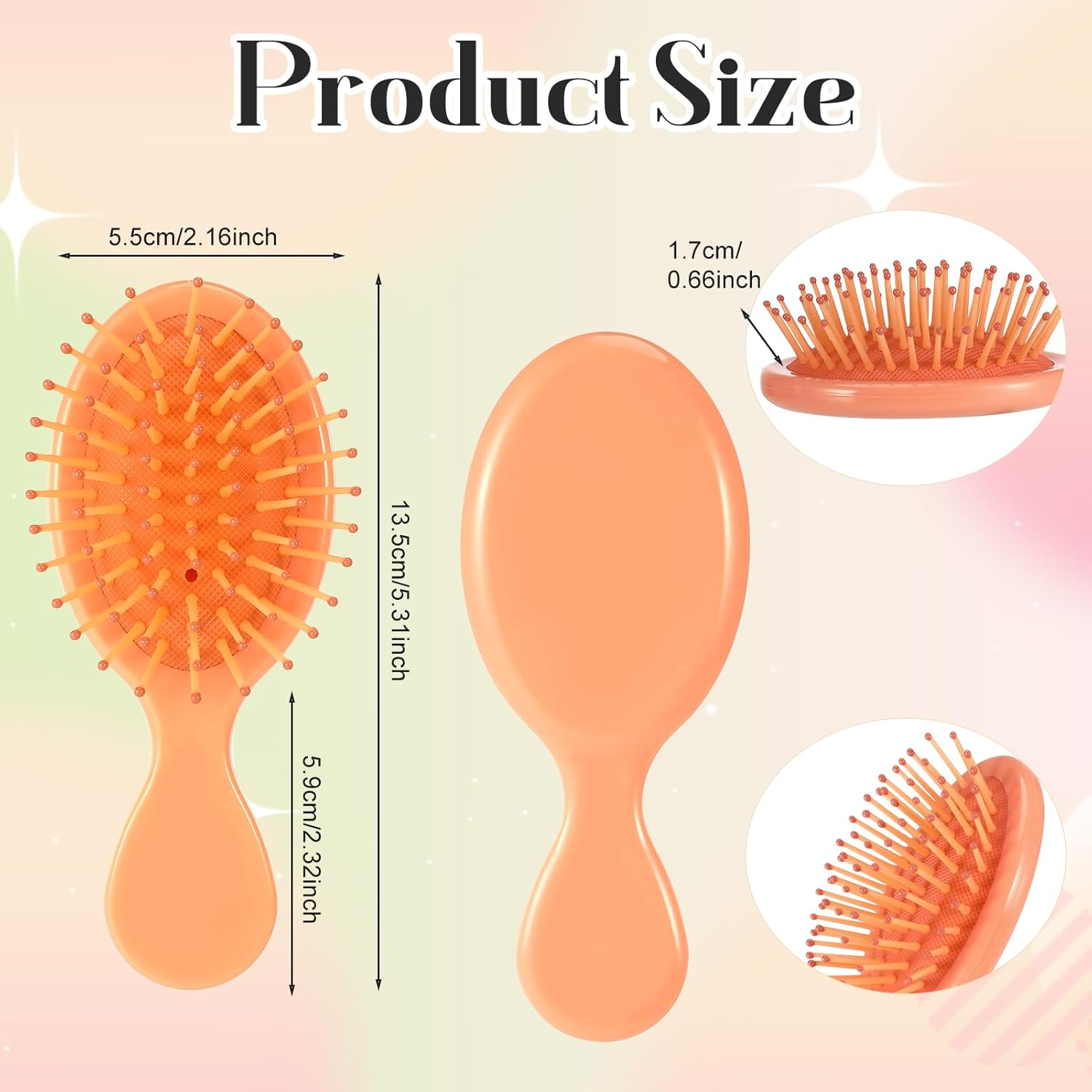 16 Pack Mini Wet Hair Brush Bulk Travel Detangling Brush Soft Bristles Wet Dry Hair Brush Kids Small Hair Brush for Kids Girls Multicolor image number 1