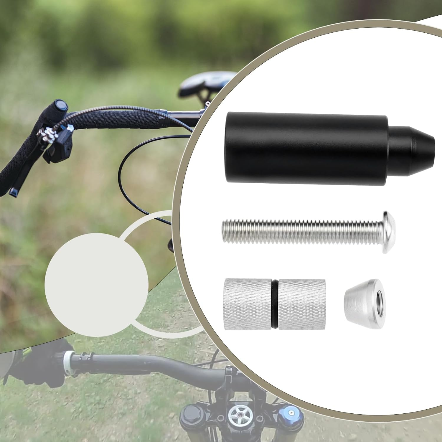 Emsea 1Pair Bicycle Flat Bar Extender Aluminium Alloy MTB Bike Handlebar Bar End Extension 91X22.2Mm Bike Stem Riser 15-20Mm Ported Handlebars Black