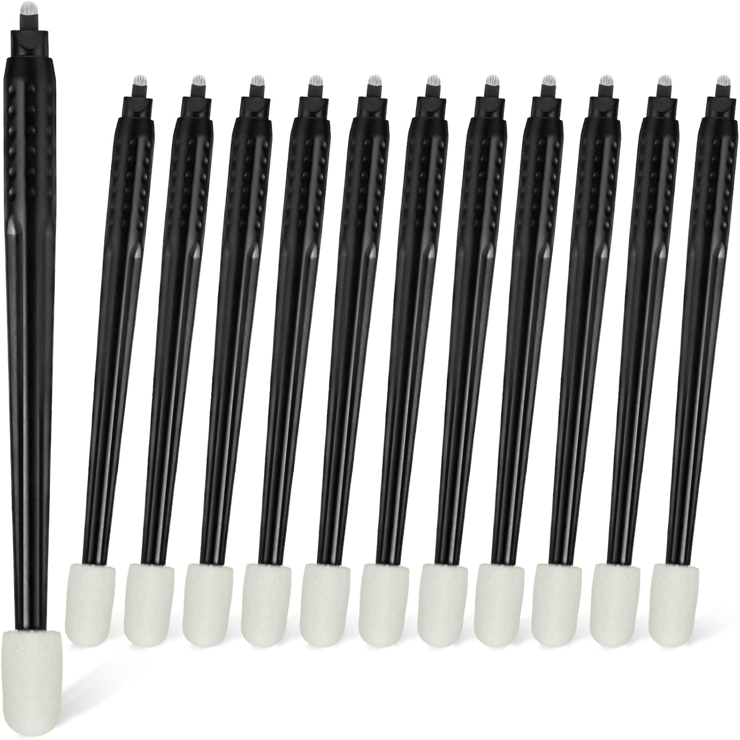 12 Pcs Microblading Manual Pen U18 0.18Mm Disposable Microblading Pen with Pigment Sponge Eyebrow Microblading Hand Tools for Makeup, Black image number 6