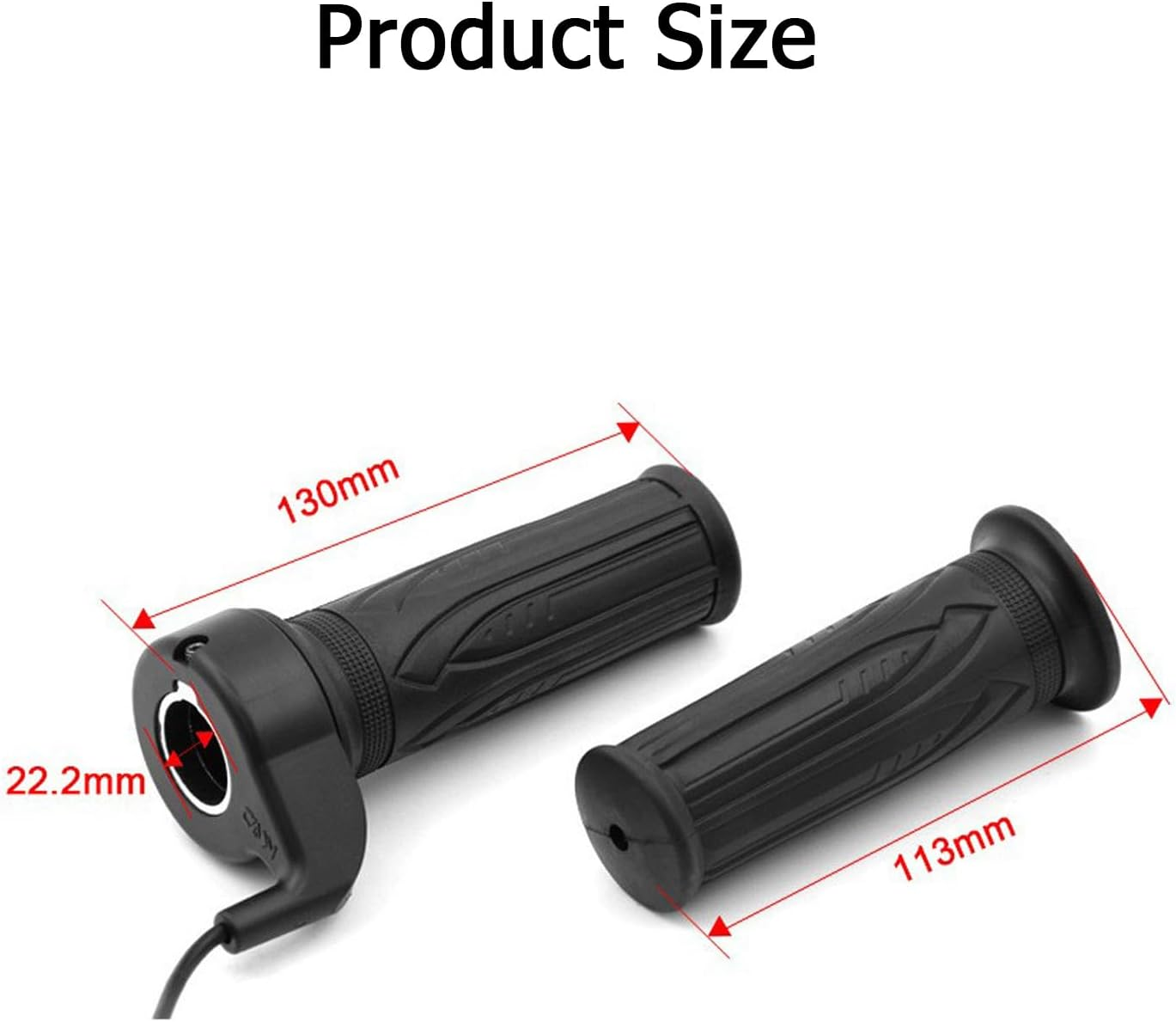 Electric Bike Full Twist Throttle, 24V 36V 48V 60V 72V Right Handle Throttle with 3 Pin Waterproof Connector for Folding Electric Scooter, Ebike or Motorcycle image number 3