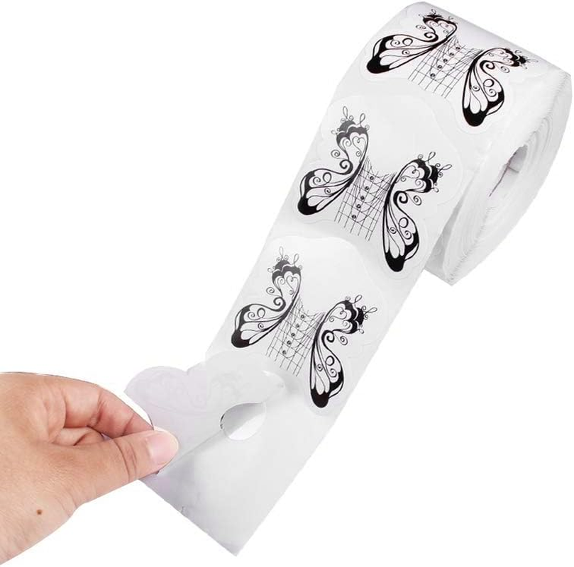 100Pcs Nails Gel Extension Sticker Nail Art Acrylic Nail Forms Tips Guide Black