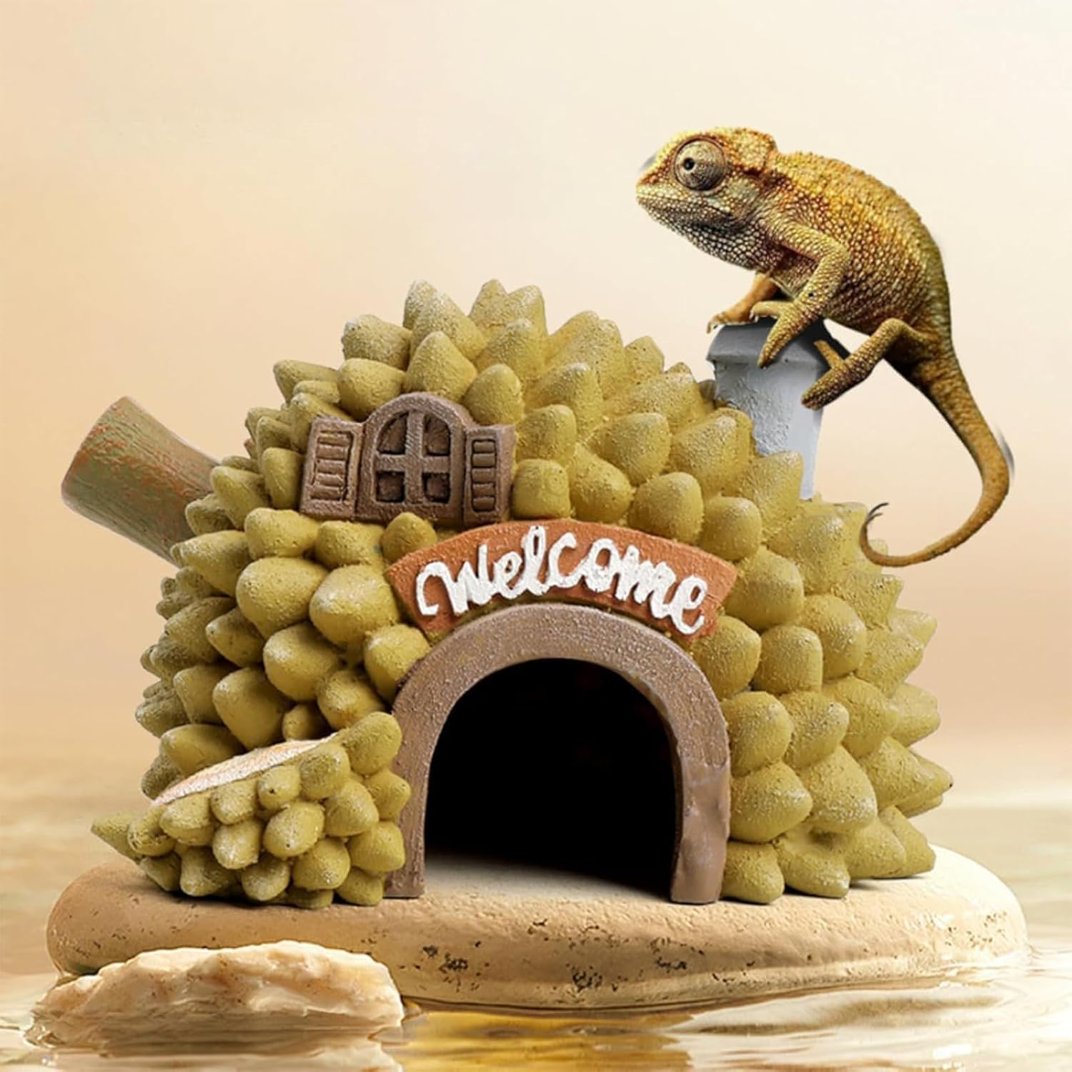 Cozioz Small Animal Hideout Hut &ndash; Chewable Cage Cave Toy for Sugar Gliders, Hedgehogs, Chinchillas, Squirrels, and Hamsters | Habitat Decor Accessories(Pineapple 2)