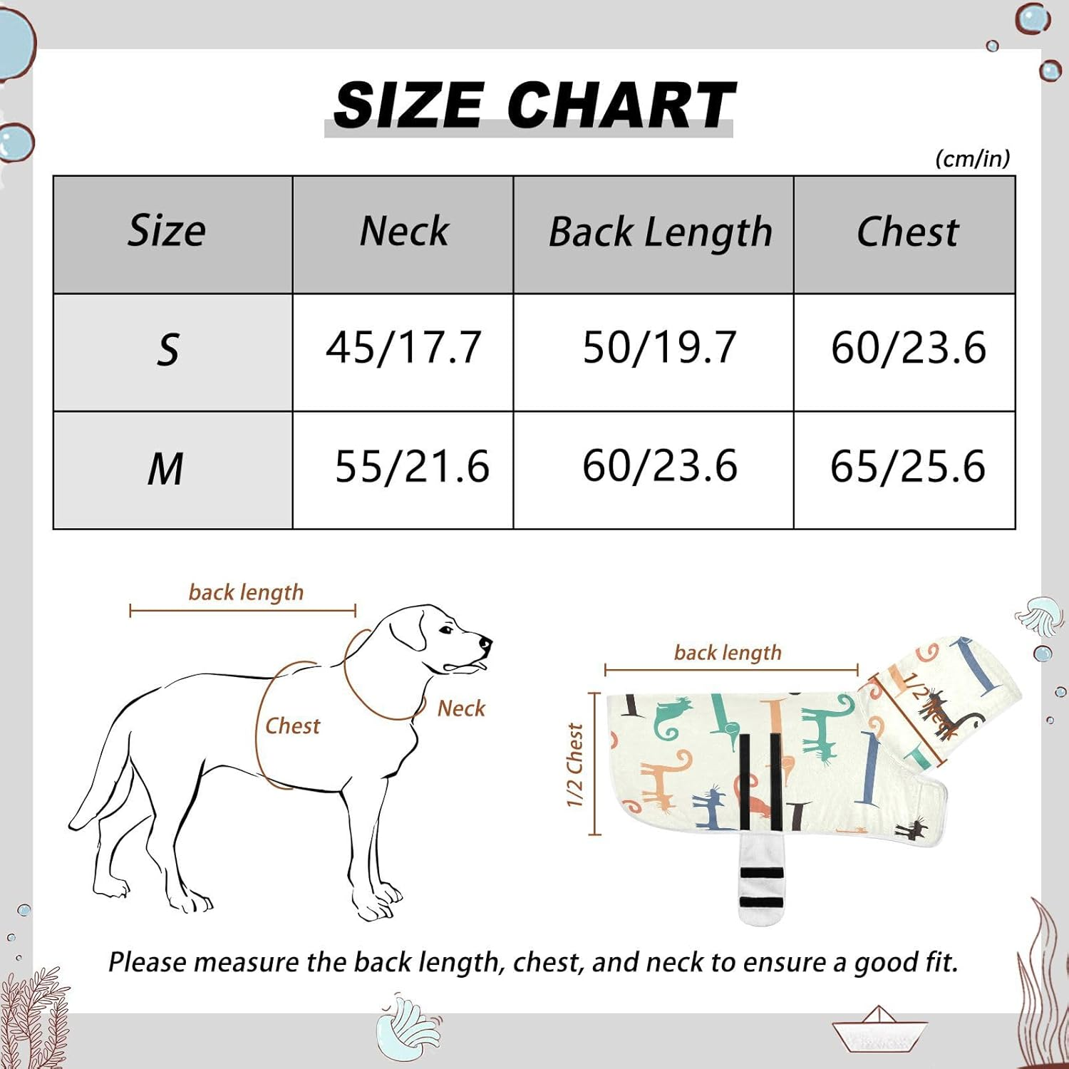 AIXIWAWA Cat Dachshund Pet Bathrobe Towels with Adjustable Collar & Waist, Quick Absorbent Drying Coat for Cats and Dogs image number 5