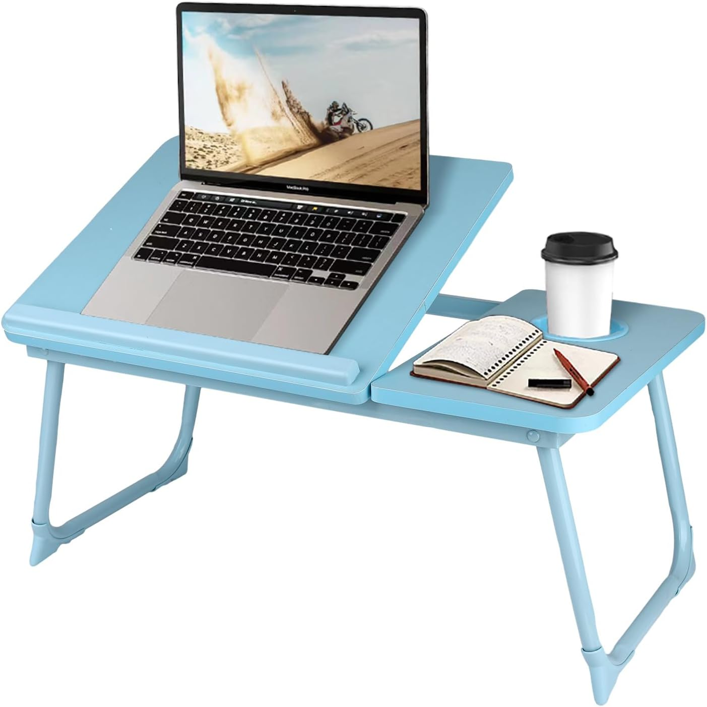 Cloudtrip plus XL Upgraded Laptop Desk with Light, Ipad Holder, Drawer Storage - Larger 23.6IN Size - Multifunctional Lap Desk for Bed, Home Office, Breakfast Tray, Fordable Legs Desk