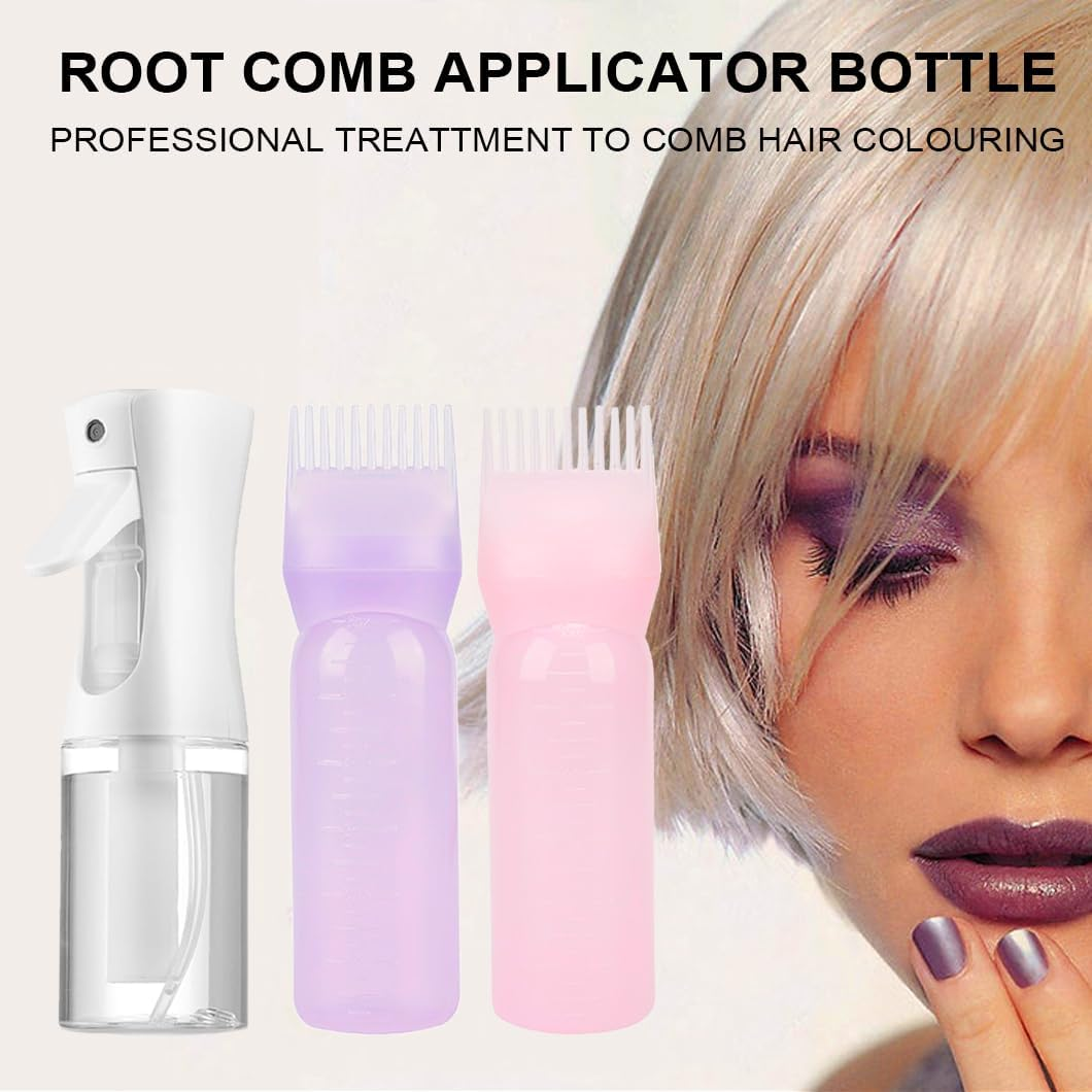 Youery 160 Ml Hair Oil Applicator Bottle with Graduated Scale, Root Comb Applicator Bottle, Spray Bottle Hair, Atomizer Pressure Ultra Fine Continuous Spray, Salon Water Sprayer image number 3