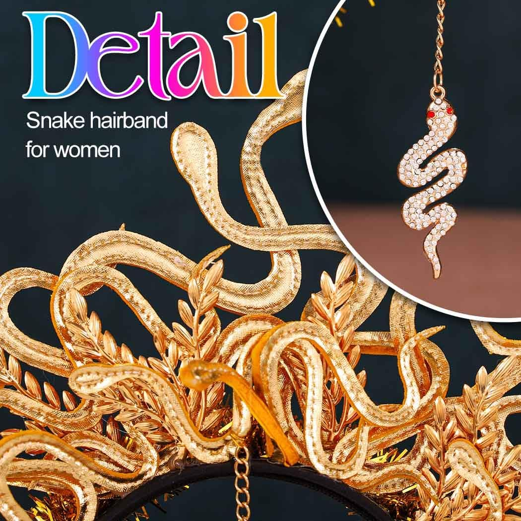 Fashband Medusa Snake Headband Greek Goddess Headdress Halloween Cosplay Headdress Carnival Accessories for Women image number 6