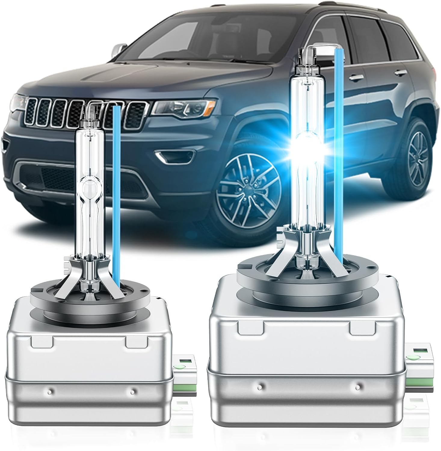 Fit for Jeep 2017-2021 Compass 2014-2021 Grand Cherokee 2014-2018 Cherokee D3S HID Xenon Headlight Bulb, 350% Brightness, High Low Beam Light Bulbs, 8000K White Blue, Pack of 2 image number 3